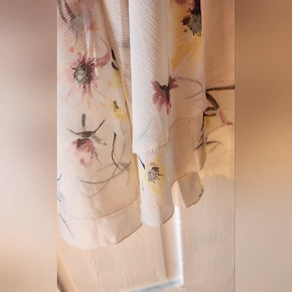 White House Black Market Floral Cream Dress Size M - Picture 6 of 15